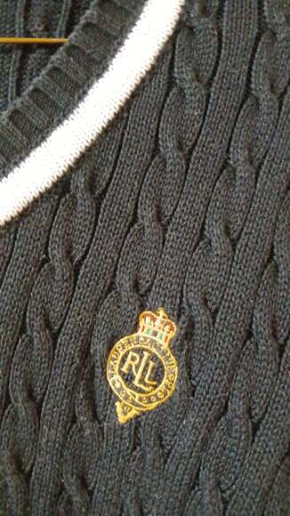 Polo Ralph Lauren Black & Cream Cricket Sweater - Picture 2 of 6